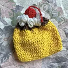 かぎ編み⭐︎ ホイップクリーム　プリン　巾着ポーチ