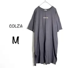 コルザ　Tシャツロングワンピース　オーバーサイズ　チャコールグレー　M