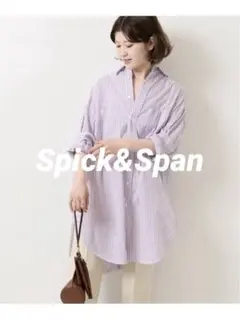 美品 Spick &amp; Span スタンドカラーシアーオーバーシャツ ピンク 美品 スピック＆スパン スタンドカラーシアーオーバーシャツ ピンク