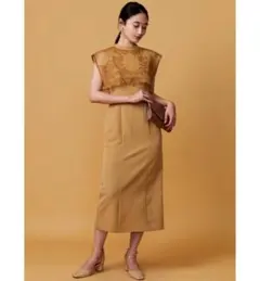 ラグナムーン　ドレス　刺繍ワンピース　黄色