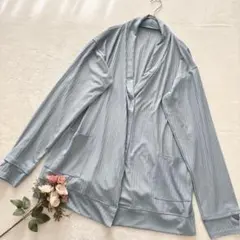 長袖カーディガン はおり リブ シンプル 大きいサイズ ゆったり 3L