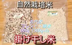 R7年 自然栽培米 掛け干し米　ブレンド&緑米ミックスセット600gのサムネイル