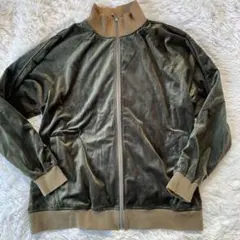 Whimsic トラックジャケット　ベロア　カーキ