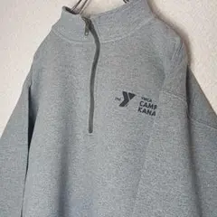 US輸入 GILDAN YMCAキャンプ・カナタ ハーフジップ トレーナー M