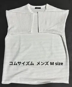 リップルジャージー細ボーダーTシャツ ホワイト色 Mサイズのサムネイル