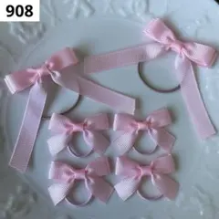 【908】　パステルピンク　推し活　ミニリボン　リボン　ヘアゴム　キッズ　ベビー