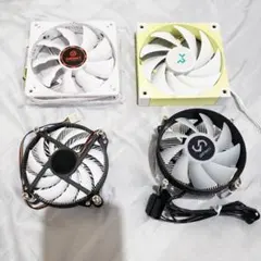 ★Used動作品　ケースFan×2　CPUクーラー×2　 PWM 4ピン 4個
