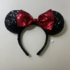 ディズニー カチューシャ スパンコール ブラック レッドのサムネイル