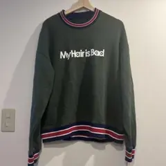 My Hair is Bad スウェット 古着】My Hair is Bad 両面ロゴプリントスウェットトレーナー