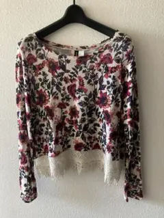 H&M 花柄レース長袖Tシャツ Mのサムネイル