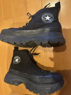 CONVERSE ALL STAR ブラック ハイカット厚底スニーカー 24.5