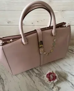 新品☆サマンサベガ フラワーチャーム付2wayハンド・ショルダーバッグ ピンク