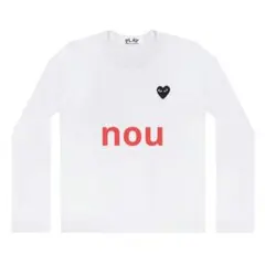 꼼데가르송 プレイ 新品 正規品 ロンT M 白 White red 黒