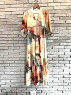 ameri vintage FUDE ART PLEATS DRESSワンピース - メルカリ