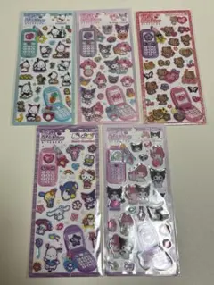 正規品 平成はっぴーフォン ポチャッコ マイメロ クロミ キティ サンリオ 5枚