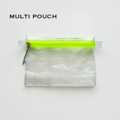 DCFダイニーマ ドライポーチ　サコッシュ（マチあり）ホワイト ×蛍光グリーン