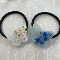 ドライフラワー ヘアゴム マトリカリア 花 パープル レジン - メルカリ