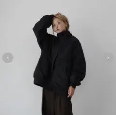 止水ジップ使いブルゾン ブラック Lサイズ hideka