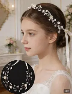 透明ビーズヘアバンド