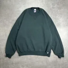 希少カラーラッセルアスレチック グリーン無地スウェット XLサイズメキシコ製
