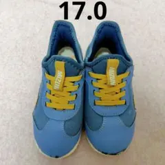 ミズノ プレモア スリッポン 17.0 ◇ ブルー イエロー 青 水色 黄 廃盤