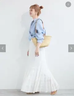 【新品未使用】 メッシュハギティアードスカート 白