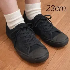 コンバース ジャックパーセル 本革スエード黒 23cm オールブラック モノクロ