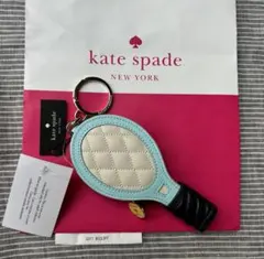 新品　ケイトスペード　テニスラケット　コインケース　バッグチャーム