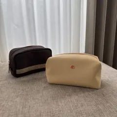 BVLGARI エミレーツ　ブラウン ベージュ ポーチ 2点セット（中身なし）のサムネイル