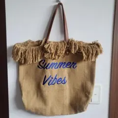 신품 미사용 Summer Vibes フリンジ トートバッグ キャメル