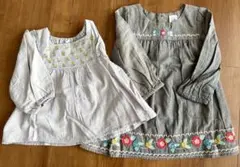 baby GAP 刺繍入りワンピース　80 トップス　12-18m 春服　女の子