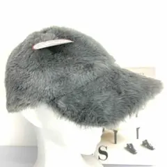 キャップ ボア トレンド もこもこ 可愛い レディース グレー 帽子 お洒落
