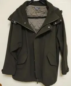 オリーブ色 フード付きモッズコート