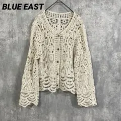 BLUE EAST ブルーイースト　クロシェレース　クロップドカーディガン　M