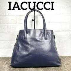 イアクッチ　IACUCCI トートバッグ　ネイビー　レザー　BAG　HK1298
