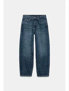 ZARA TRF ミッドライズバギーラインストーンデニム 34 - メルカリ