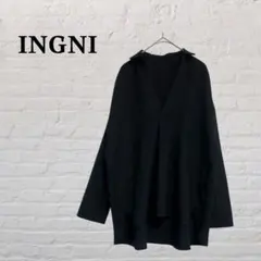 INGNI イング　スキッパーブラウス ブラック とろみ　チュニック　Mサイズ