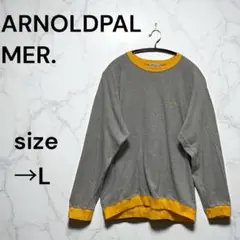 ARNOLDPALMER 長袖トレーナー L ゆったり グレー / イエロー