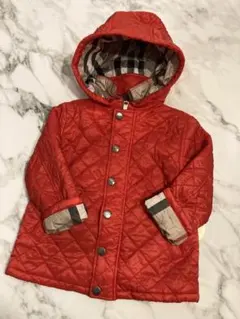 バーバリー キルティングコート 2Y 92cm 赤　レッド