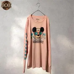 Disney ミッキーマウス ロンT 長袖カットソー ピンク フェード 古着