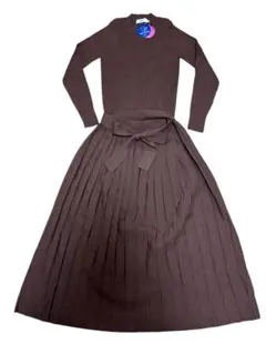 レディース　BEAMS ビームス　ニット　スカート　セットアップ　茶色　S