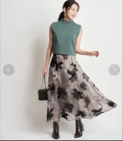 ジャスグリッティー シアーフロッキープリントスカート