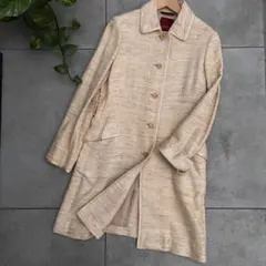 極美品　AMACA スプリングコート　ステンカラー シルクツイード　定価10万