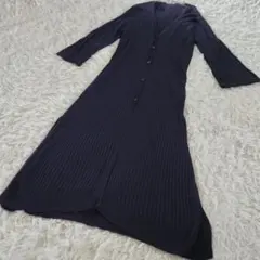 レプシィム LEPSIM ロング カーディガン ネイビー 長袖 スリット