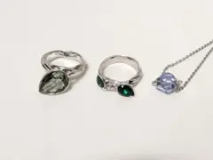 スワロフスキー クリスタルリング2点＆ネックレスセット Swarovskiのサムネイル