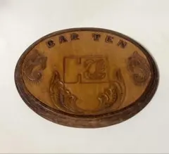 BARTEN バーテン 立て看板 置物 木製 革張り BAR TEN