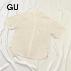GU シャツ 半袖 【L】 ホワイト 爽やか シンプル 羽織