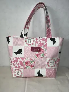 花とうさぎ柄 ★トートバッグ★ ハンドメイド