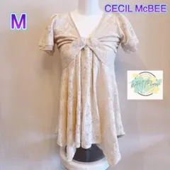 CECIL McBEE セシルマクビー　花柄レース　ペプラムトップス　M C4