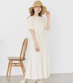 カスタネ　kastane カットシャーリングワンピース